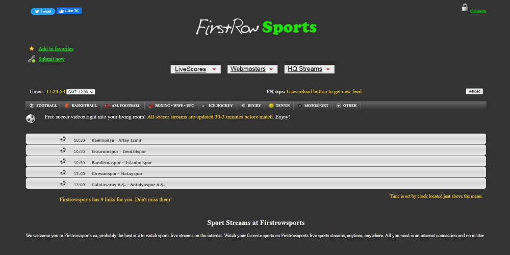 FirstRowSports Alternatives