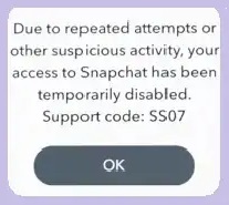 Snapchat Support Code SS07