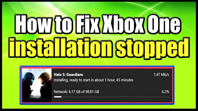 how to fix xbox one installation stopped