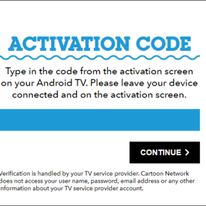 Enter the activation code and click Continue