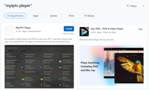 MYIPTV Player in the Microsoft app store and click on Install