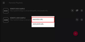 Tap the Plus icon and select Add M3U URL