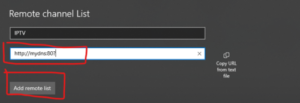 Under the Remote Channel List URL