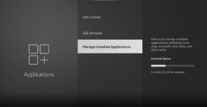 On the new menu, select “Manage Installed Applications