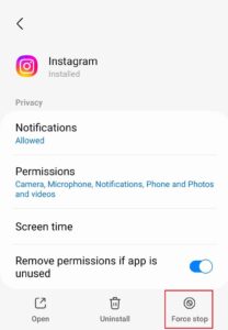 Instagram Black Screen